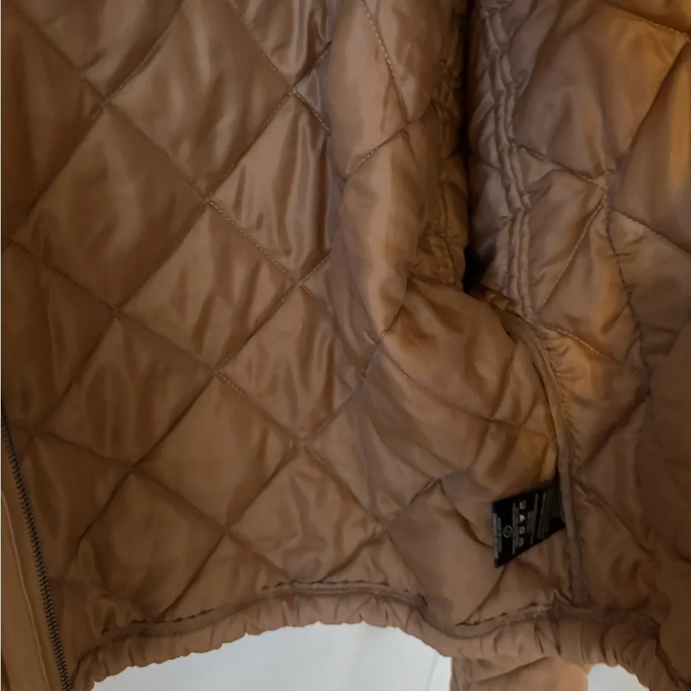 BlankNYC Quilted Jacket Small Chai Tea, Drawstring waist - Picture 7 of 9